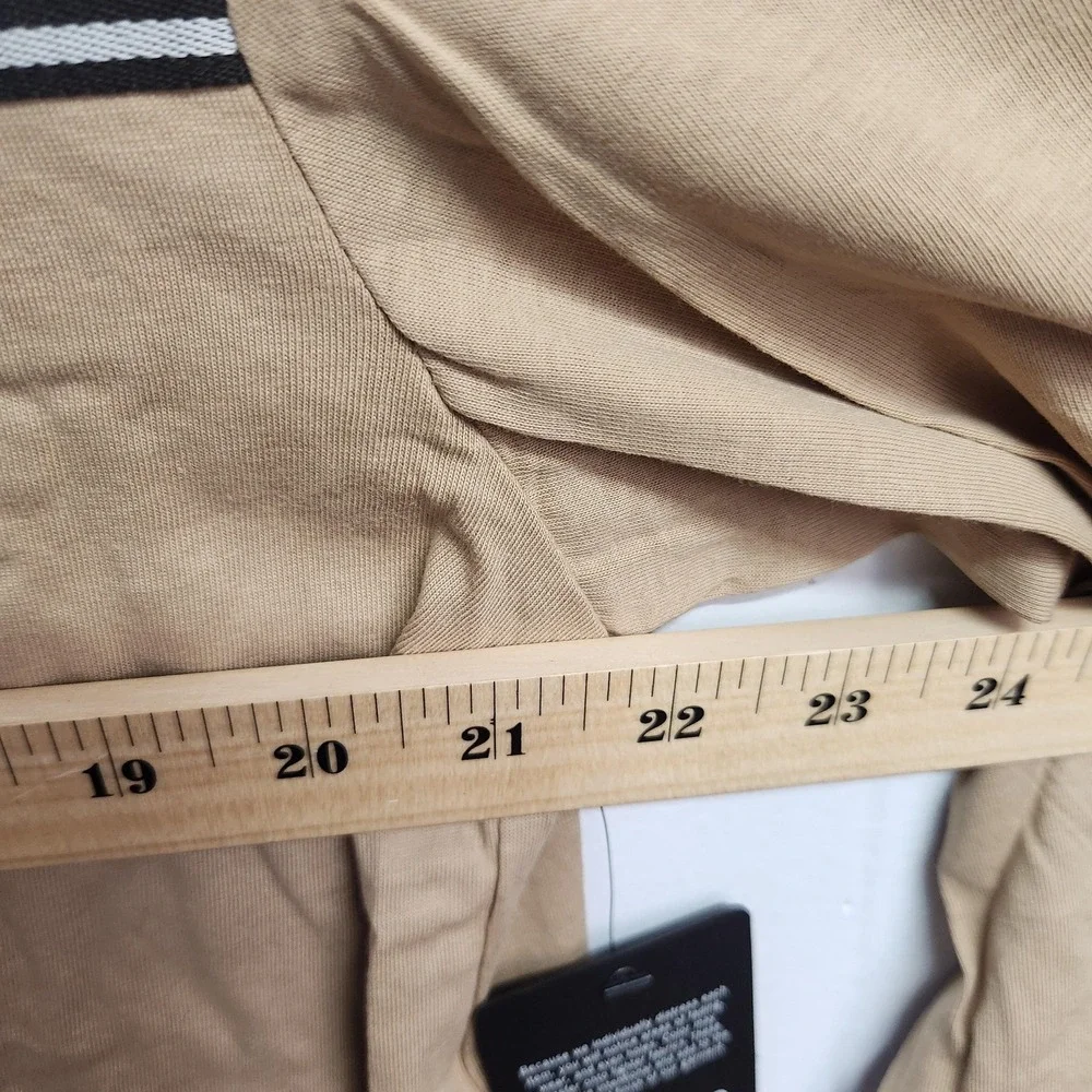 True Religion Shirt Mens‎ 2XL Beige Foil Taping Long Sleeve Logo Graphic XXL